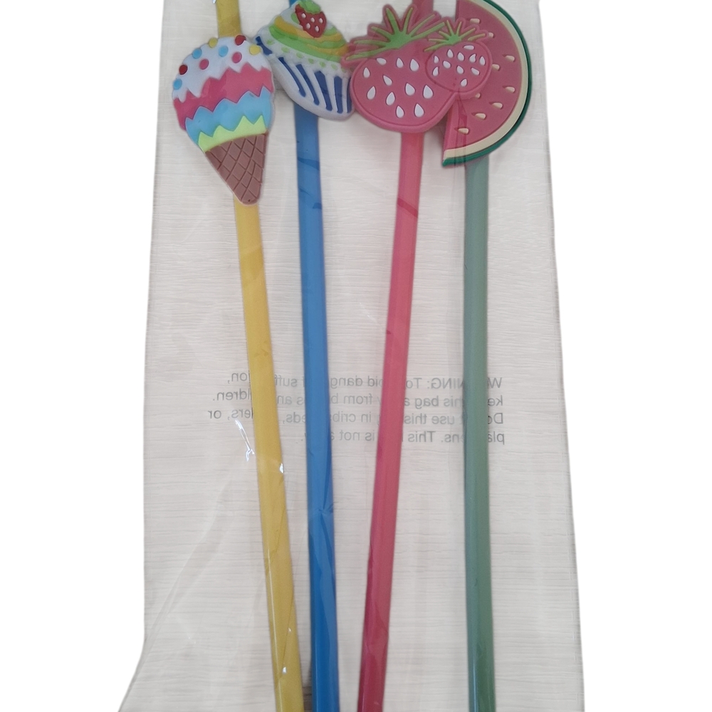 No Boundaries Fun Party Straws - Yellow, Blue, Pink, Green